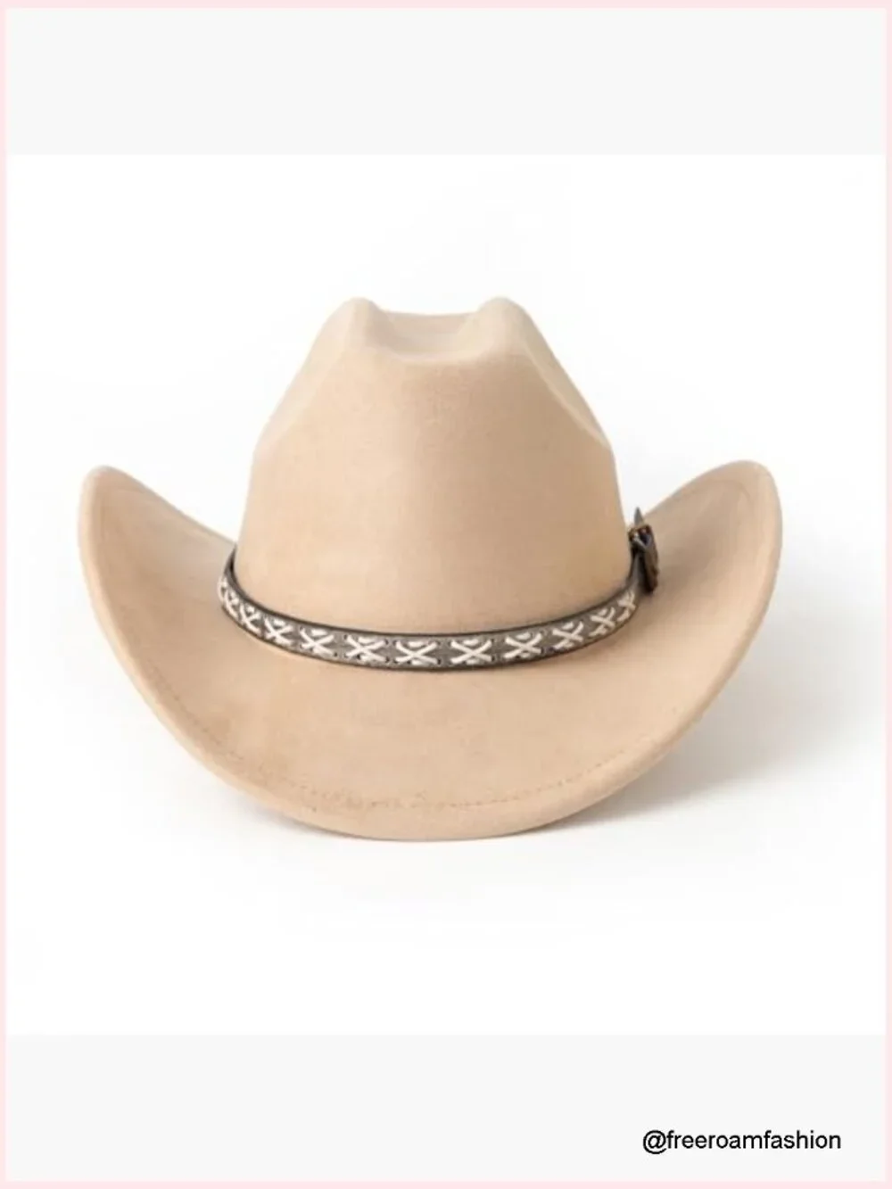 Suede Cowboy Hat Western Wide Brim Cowgirl Hat Adjustable